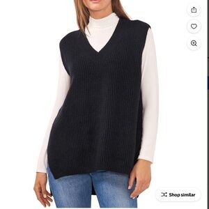 Vince Camuto Black V-Neck Sweater Vest. Runs Big